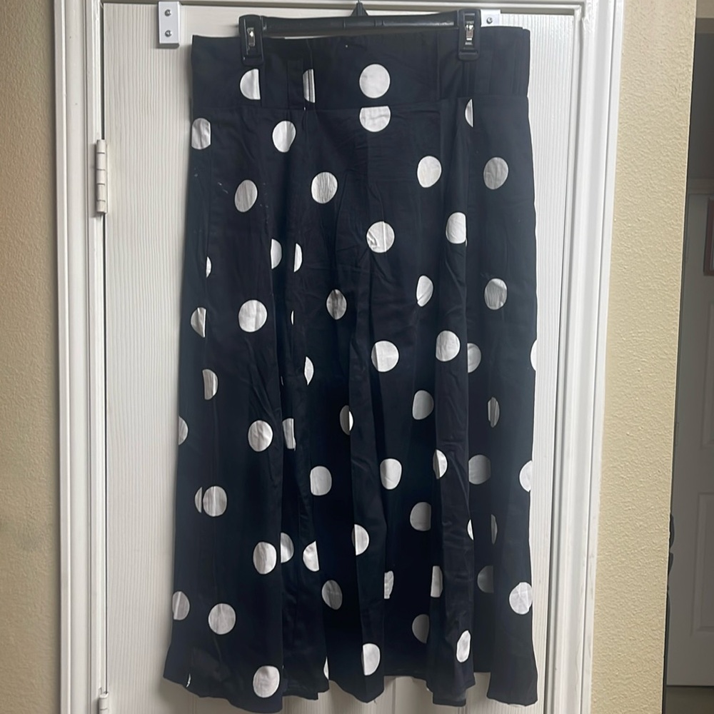 New York and Company black-and-white polkadot dress with pockets and belt loops